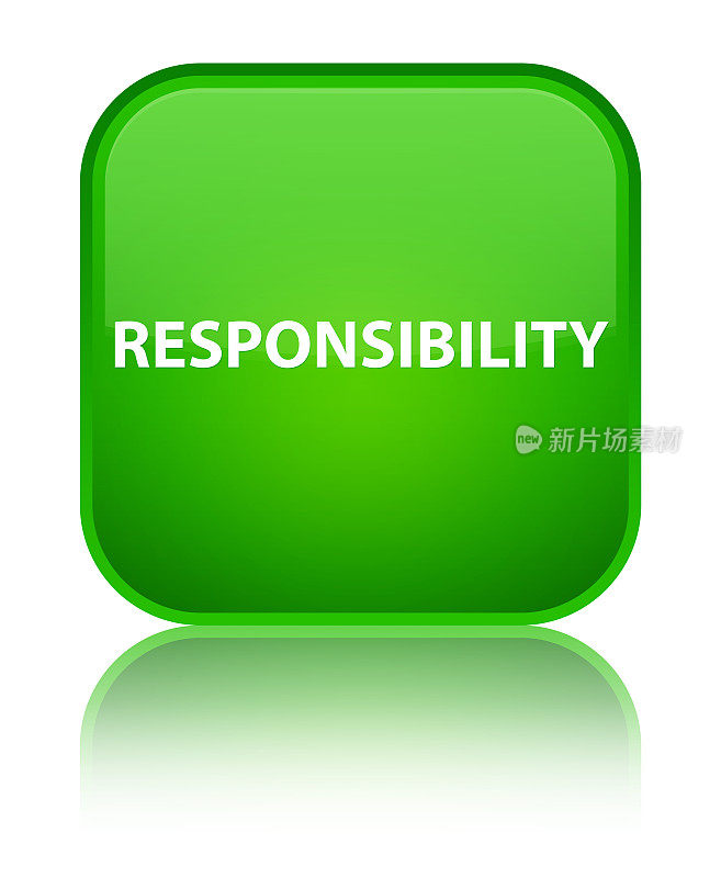 责任特殊绿色方形按钮