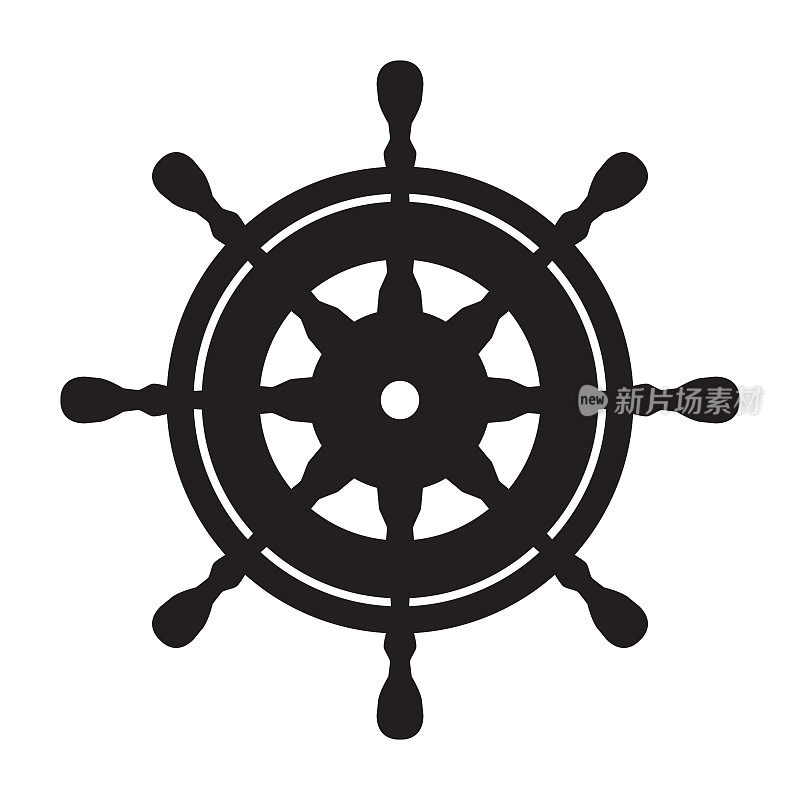 舵锚矢量标志图标航海海洋海洋船插图