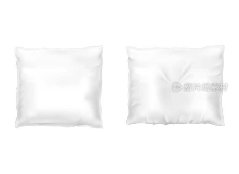 向量现实设置与正方形的白色枕头