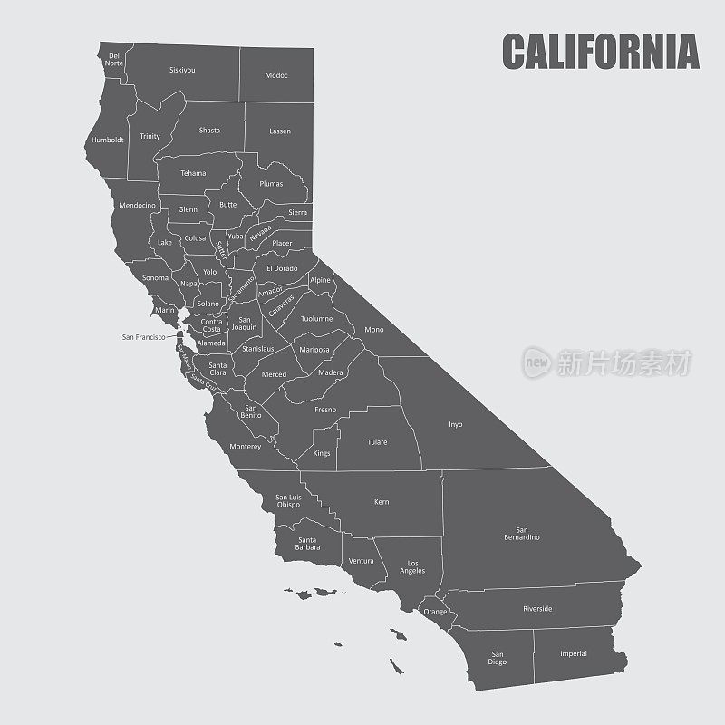 加州及其县
