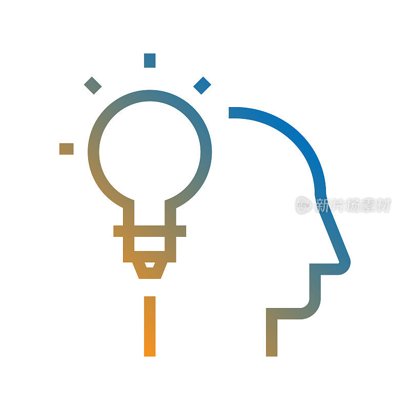 灵感线图标，轮廓矢量符号