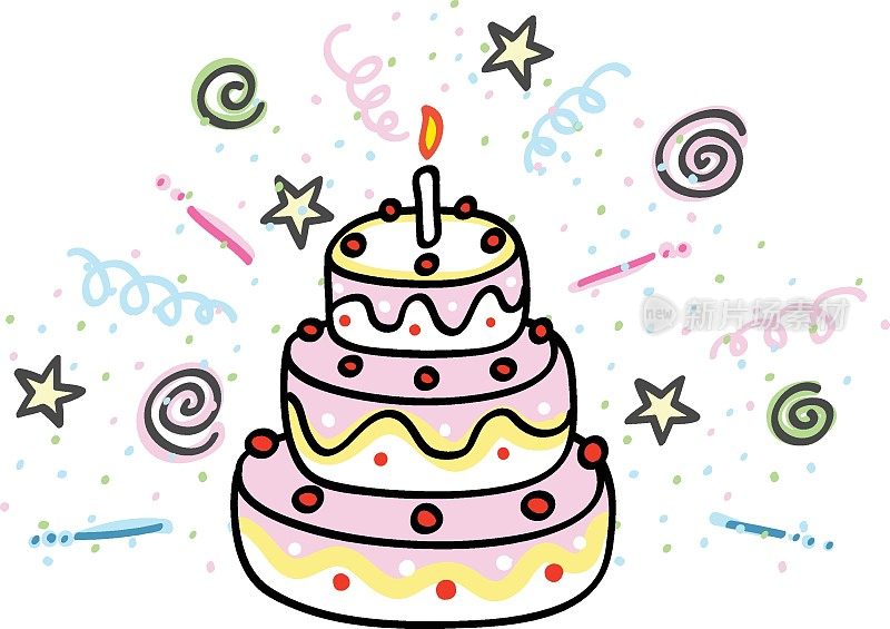 多彩简单的生日蛋糕图标