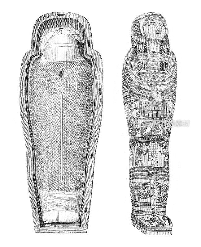 有象形文字的古埃及石棺
