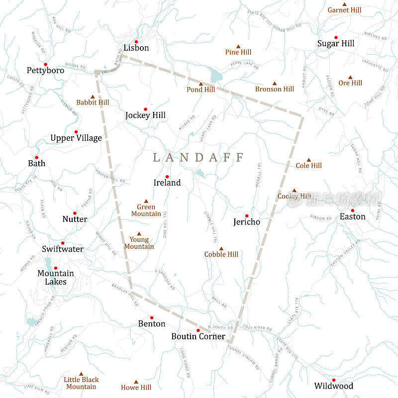 NH格拉夫顿Landaff矢量路线图