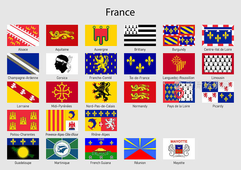 法国省旗，法国各大区旗收藏