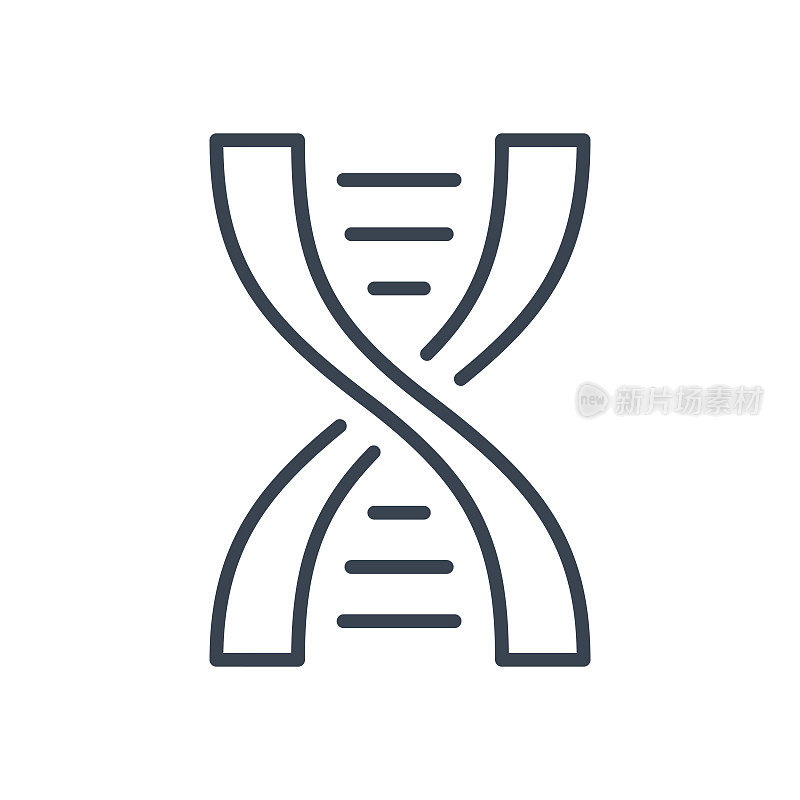 DNA。医疗保健和医药-线图标。向量股票插图