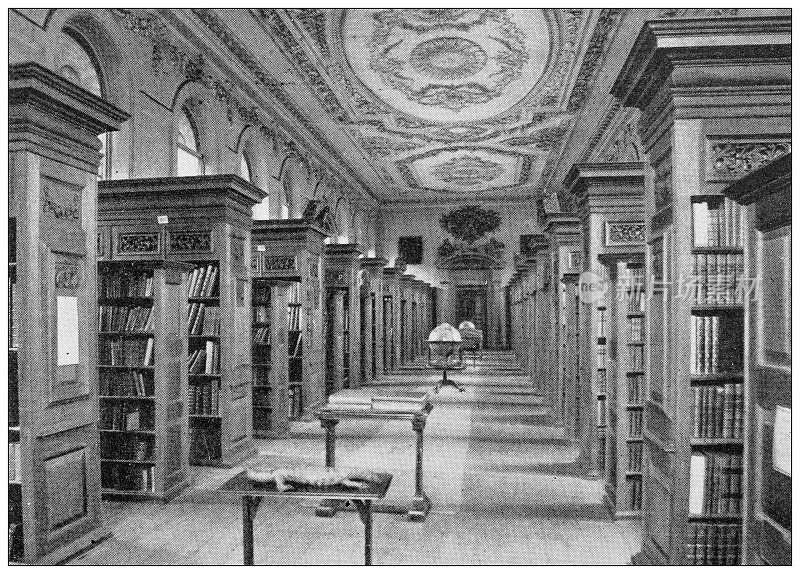 英国古玩旅行照片:牛津女王学院图书馆