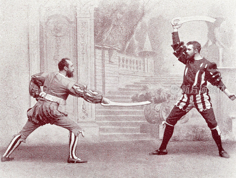 维也纳豪德根俱乐部击剑比赛，两个人在比赛