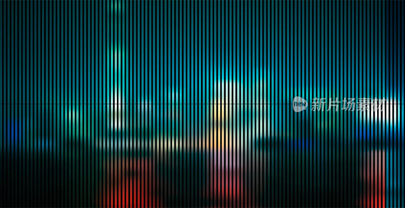 矢量赛博朋克风格闪烁霓虹上海城市之夜，抽象背景未来概念设计