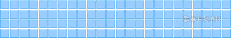 蓝色瓷砖水平无缝图案。游泳池表面背景。浴室或卫生间的陶瓷墙面或地板纹理。室内或室外的马赛克装饰