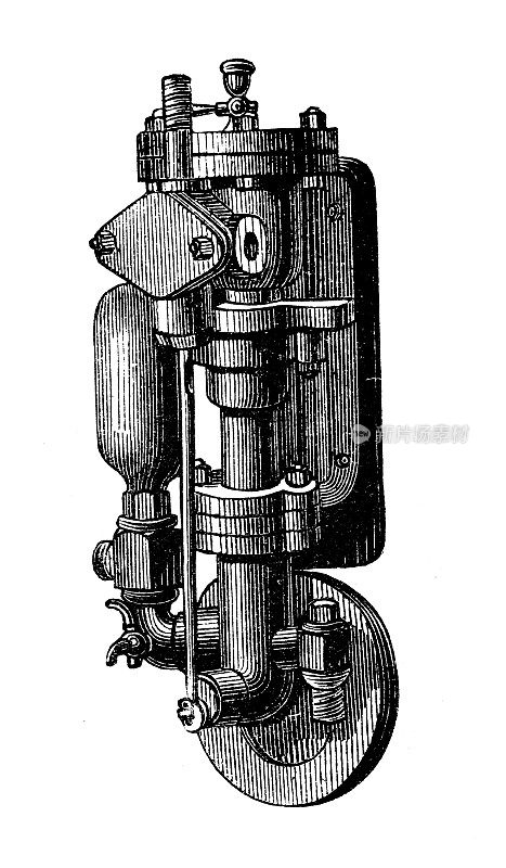 古董插图，应用力学和机器:泵