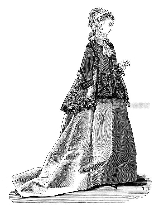 身着街头活动特别服装的妇女1868年