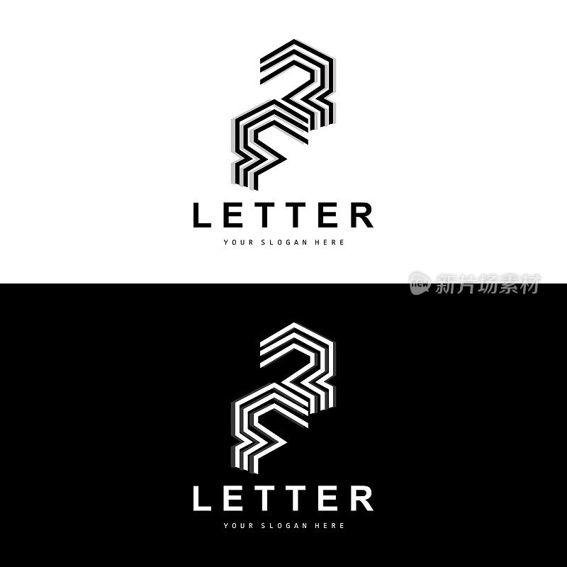 R字母标志，矢量字母符号，设计品牌标志与首字母