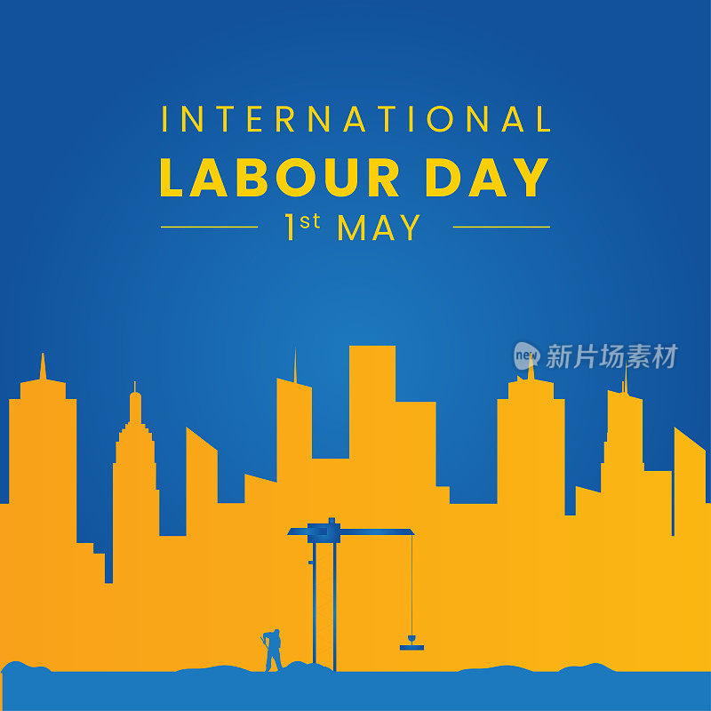 国际劳动节。劳动节。5月1日。最简单的国际劳动节海报插图。