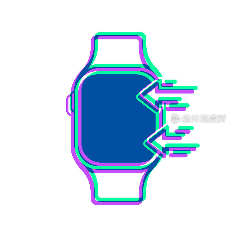 发送到智能手表。图标与两种颜色叠加在白色背景上