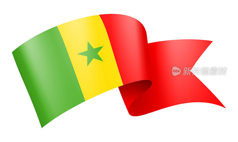 塞内加尔国旗丝带-矢量股票插图