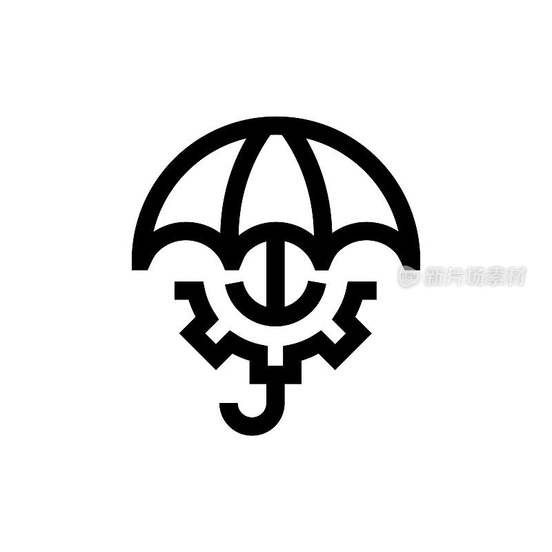 风险管理线图标,设计,像素完美,可编辑笔画。标志、标志、符号。