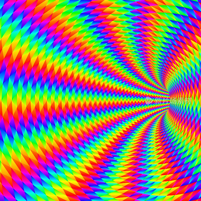 几何图案的充满活力的彩色漩涡。