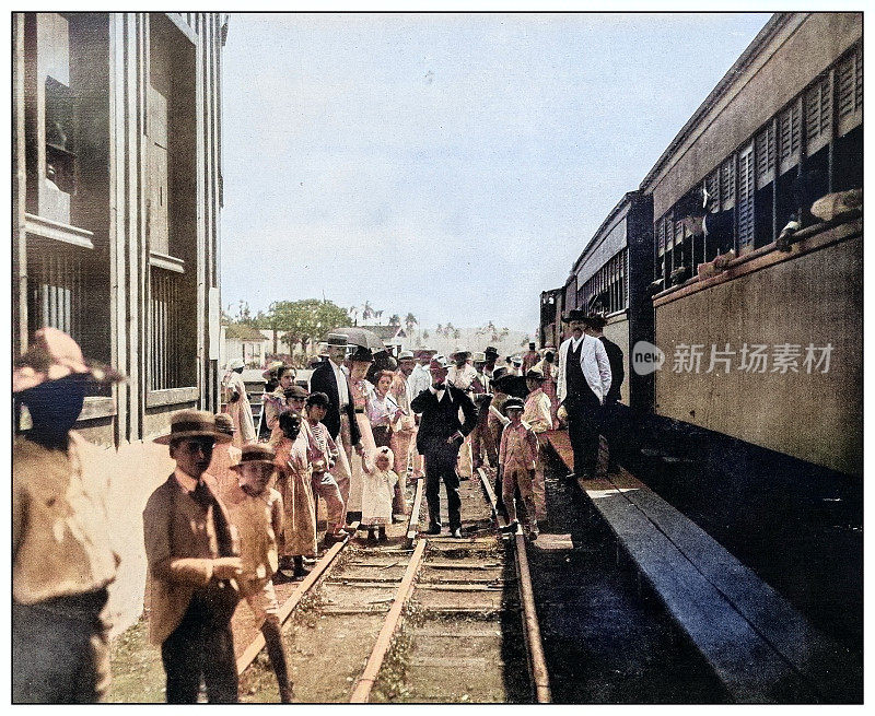 古色古香的黑白照片:古巴埃斯佩朗萨火车站