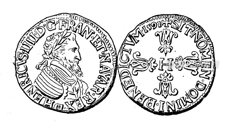 古董插画:古币亨利四世