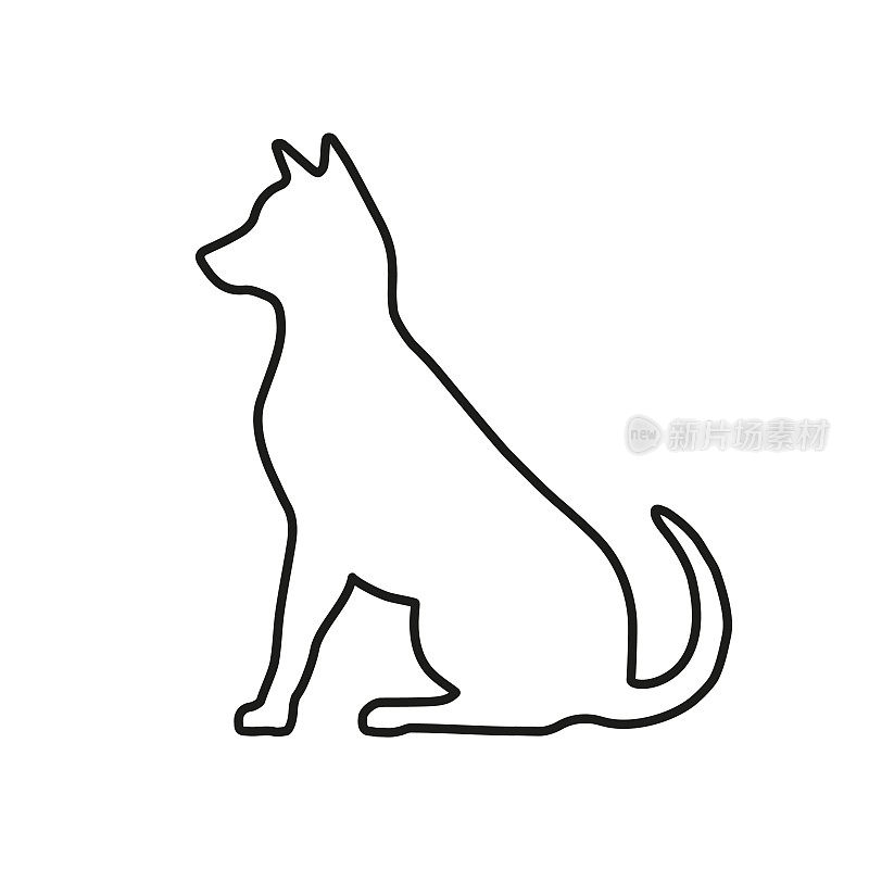 黑狗形状-孤立的狗剪影