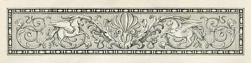 新艺术设计元素装饰与飞马花卉画1898