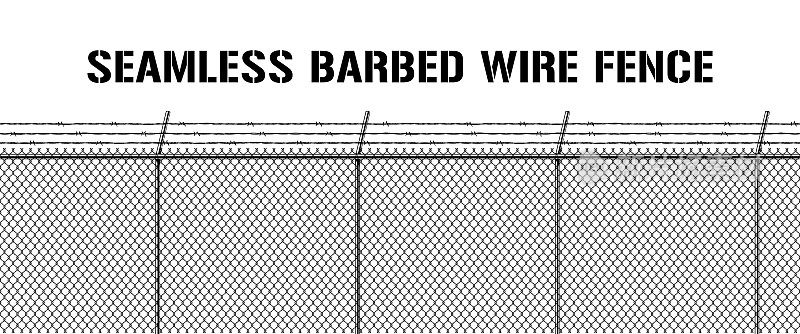 铁丝网围栏监狱垃圾无缝背景