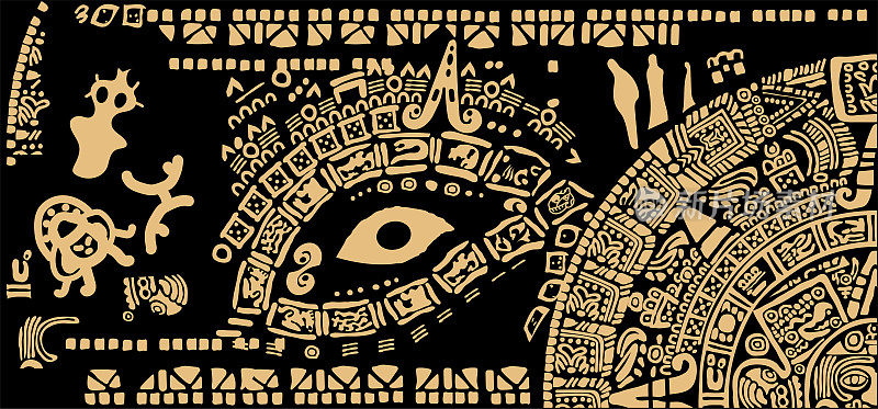 拉丁美洲古代文明的符号和符号以抽象的形式构成