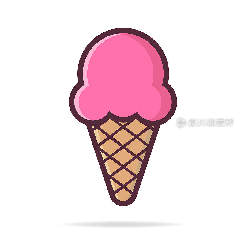 冰淇淋蛋筒设计甜点图标