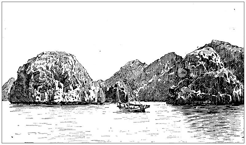 仿古形象:中国帆船(船)
