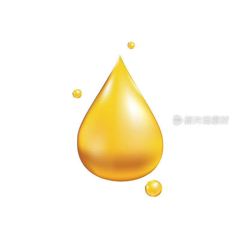 欧米加3,6,9酸滴金色图标。多不饱和脂肪。营养护肤设计及美容护理。矢量插图。
