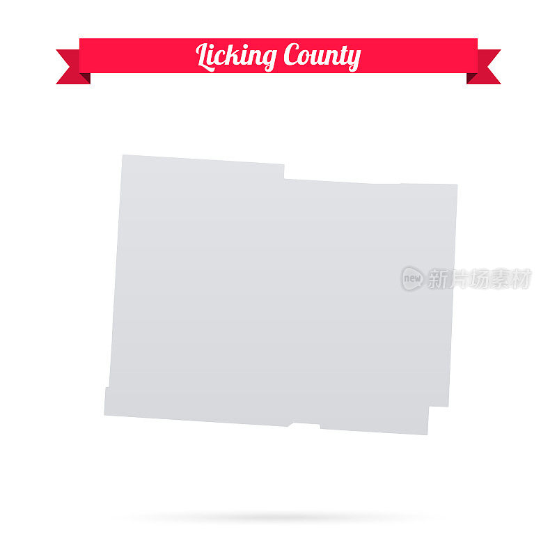 俄亥俄州的舔郡。白底红旗地图