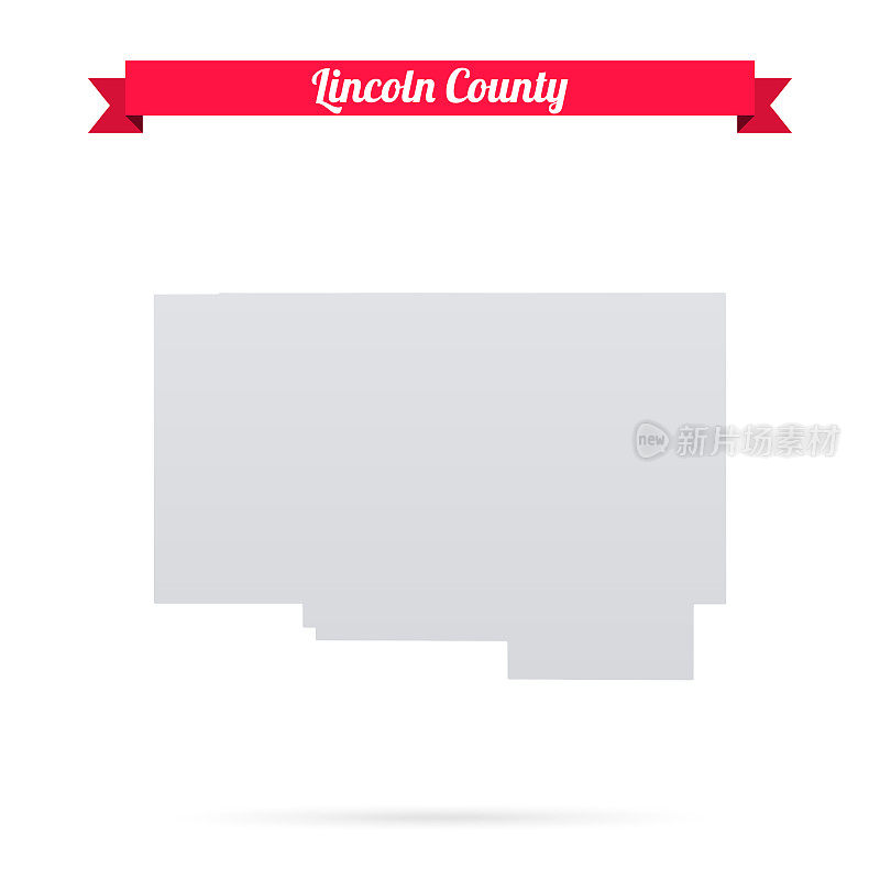 爱达荷州林肯县。白底红旗地图