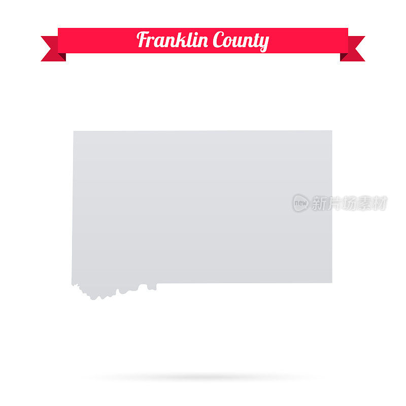 富兰克林县，密西西比。白底红旗地图