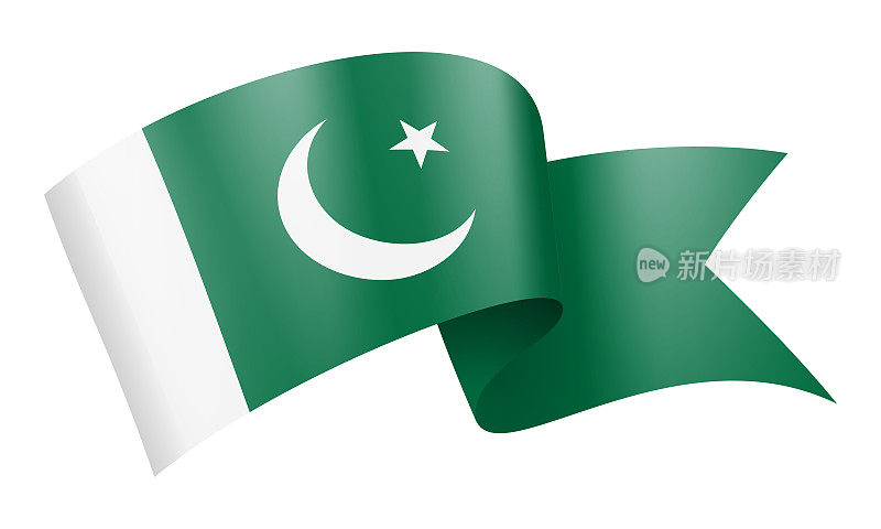 巴基斯坦国旗丝带-矢量股票插图