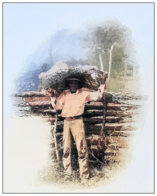 古色古香的黑白照片:圣达菲本地人，青年岛