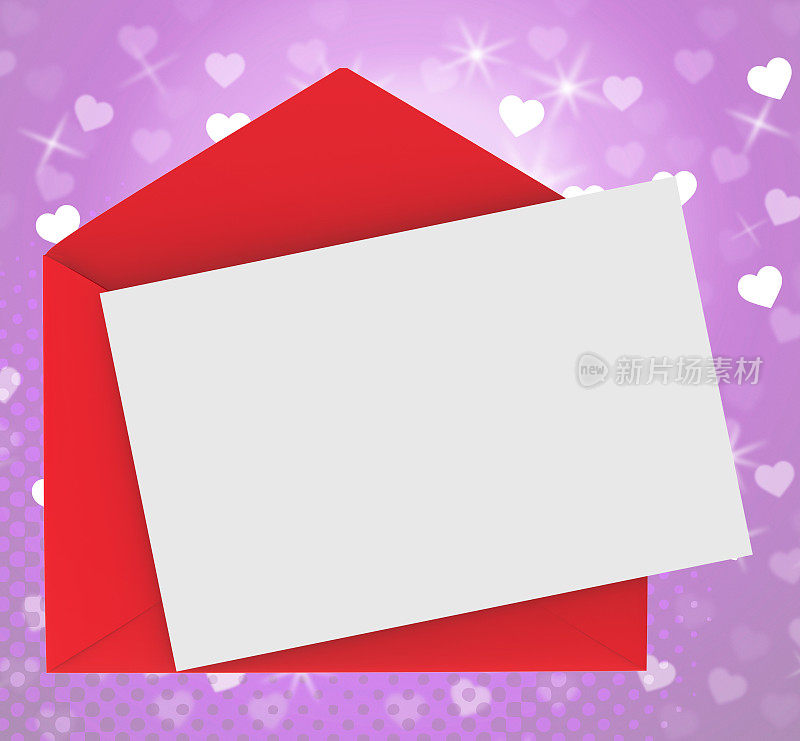 带卡片的红包象征着浪漫和爱情