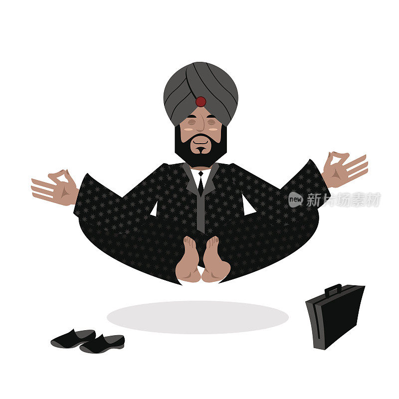 印度商人冥想。印度商业瑜伽。人t