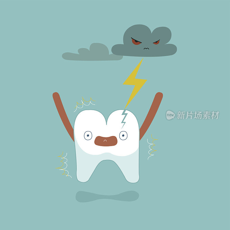 牙齿被闪电打碎，牙齿和牙齿的概念被牙科