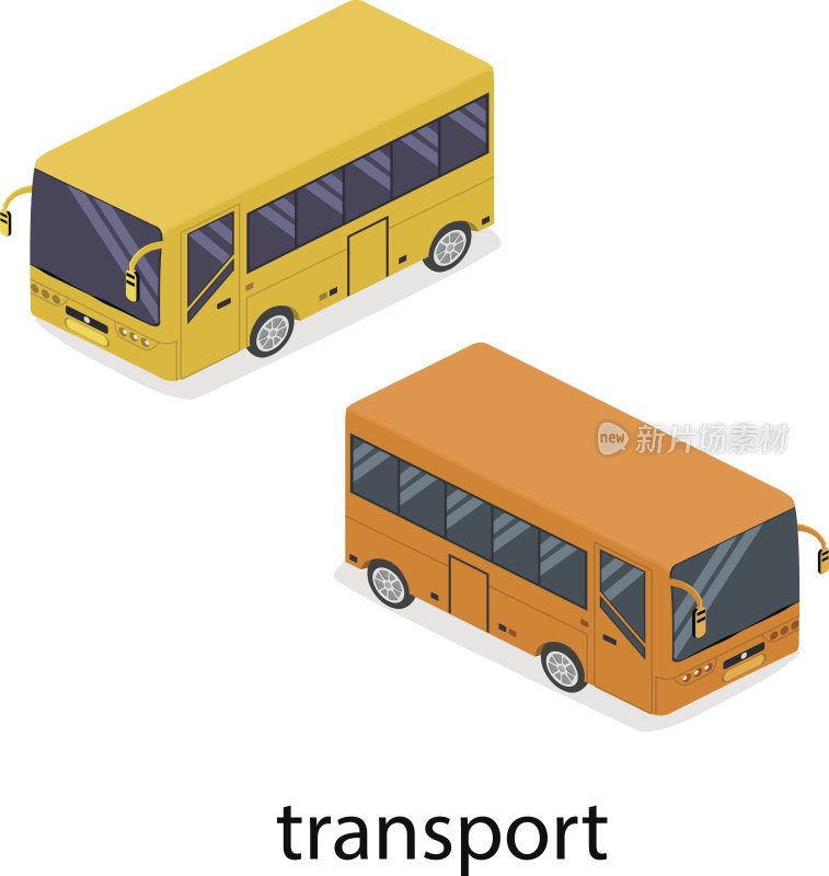 公交乘客的等距三维概念矢量运输。站在运输现场。