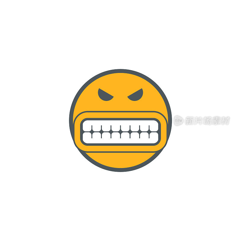 可爱的表情，愤怒的脸图标