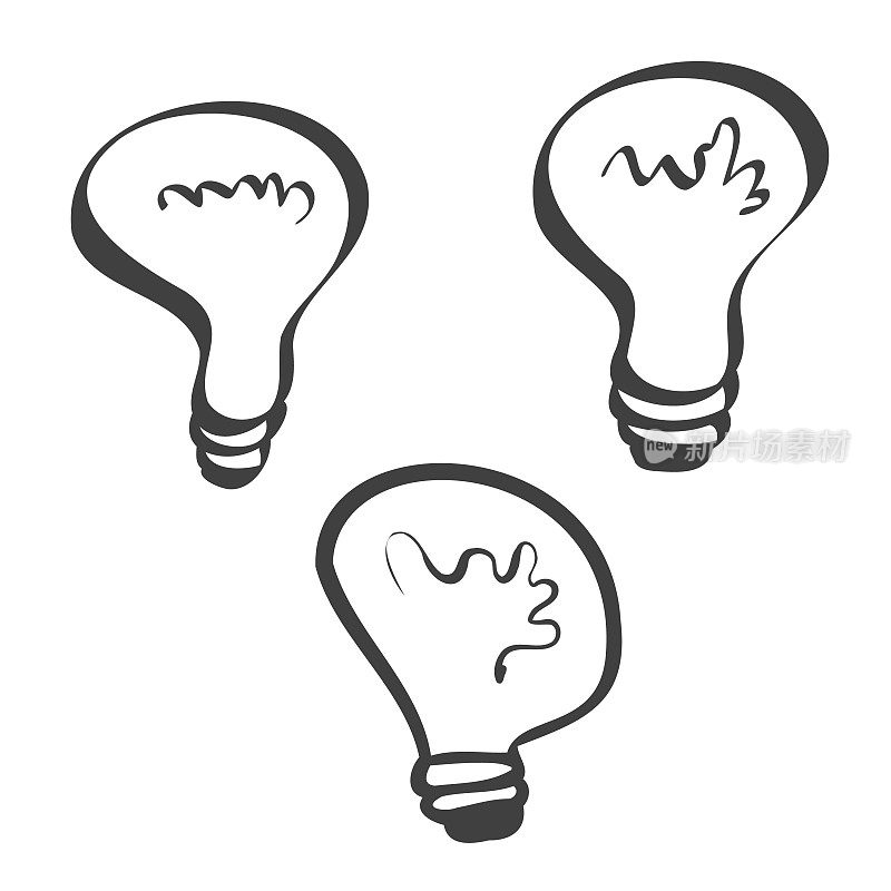 灯泡卡通插图