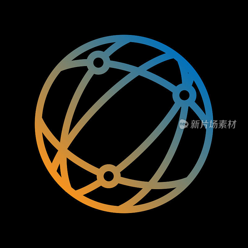 网络线图标,轮廓向量符号