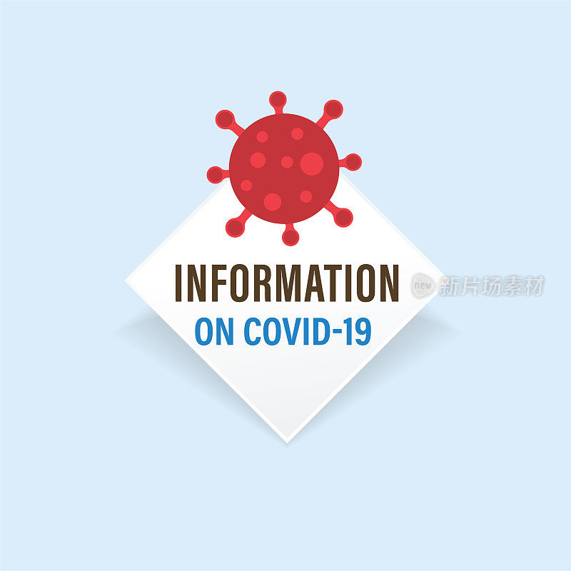 带有投影的贴纸上的Covid-19图标