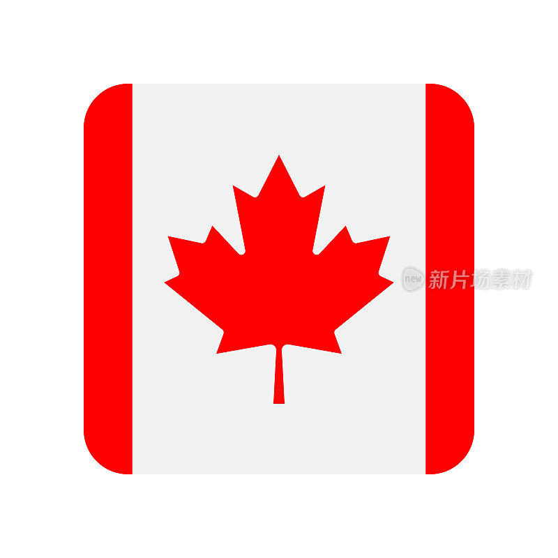 加拿大国旗图标矢量插图-正方形