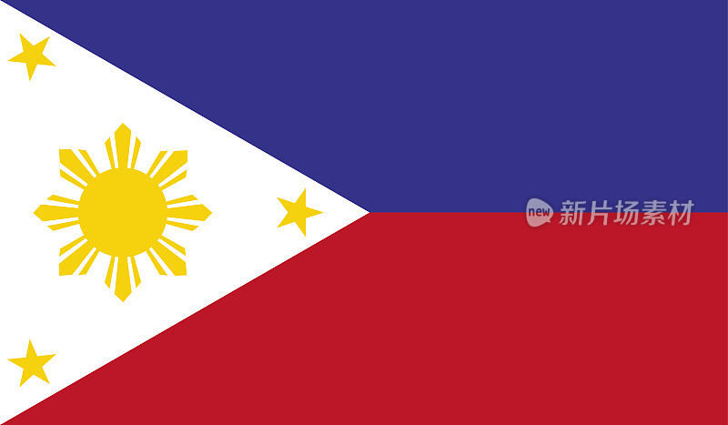 非常详细的旗帜的菲律宾-菲律宾国旗高细节-国旗菲律宾-矢量的菲律宾国旗，EPS，矢量