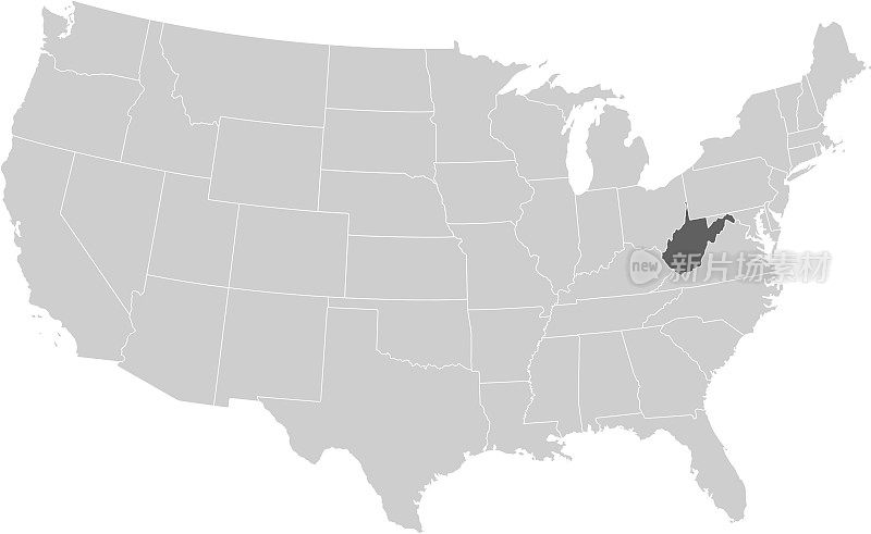 西维吉尼亚州地图
