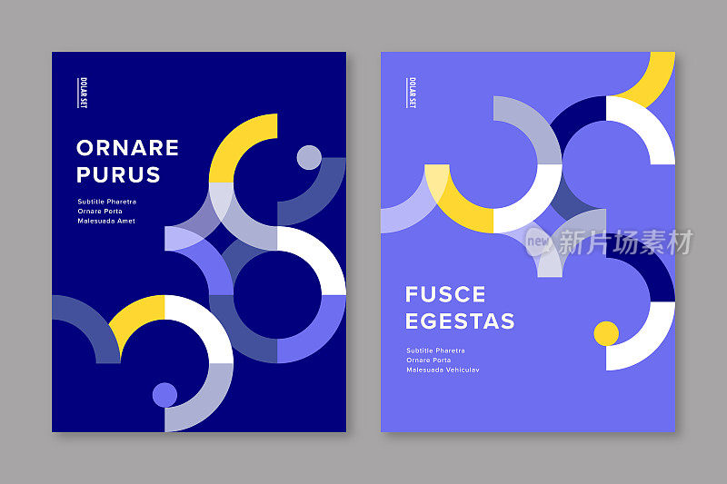 小册子封面设计模板与现代几何图形