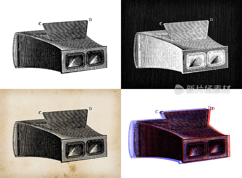 古玩插图科学发现，摄影:摄影器材立体