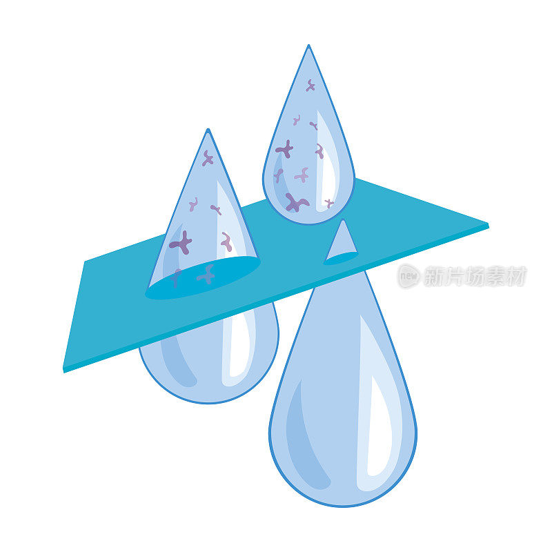 水过滤图标在卡通风格孤立的白色背景。水过滤系统符号股票矢量图。